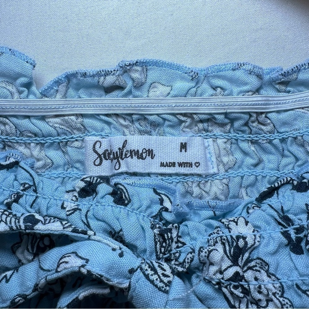 Salty Lemon Wide Leg Cropped floral Pants - Picture 3 of 4